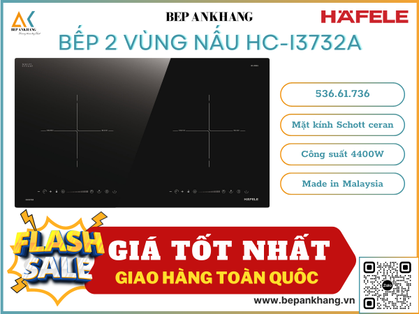 Bếp từ 2 vùng nấu Hafele HC-I3732A  536.61.736 - Made in Malaysia